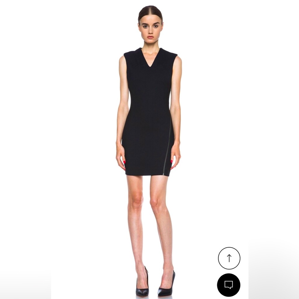 HELMUT Helmut Lang Black Moto Stretch Angle Zipper Dress Size Small